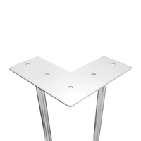 Set of 4 Chrome Retro Hairpin Table Legs 12mm Steel Bench Desk - 41cm Kings Warehouse 