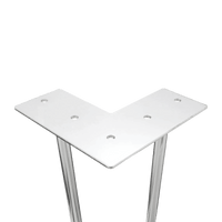 Set of 4 Chrome Retro Hairpin Table Legs 12mm Steel Bench Desk - 71cm Kings Warehouse 