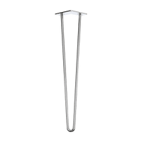 Set of 4 Chrome Retro Hairpin Table Legs 12mm Steel Bench Desk - 71cm Kings Warehouse 