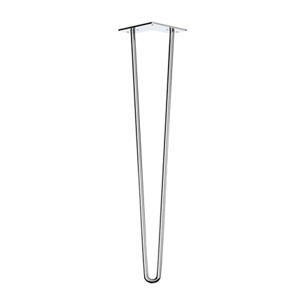Set of 4 Chrome Retro Hairpin Table Legs 12mm Steel Bench Desk - 71cm Kings Warehouse 