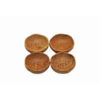 Set of 4 Coconut Wooden Plum Bowl 15cm Natural