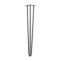 Set of 4 Industrial 3-Rod Retro Hairpin Table Legs 12mm Steel Bench Desk - 71cm Black dining Kings Warehouse 