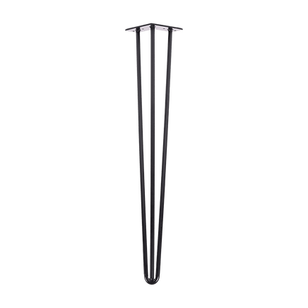 Set of 4 Industrial 3-Rod Retro Hairpin Table Legs 12mm Steel Bench Desk - 71cm Black dining Kings Warehouse 