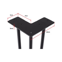 Set of 4 Industrial 3-Rod Retro Hairpin Table Legs 12mm Steel Bench Desk - 71cm Black dining Kings Warehouse 