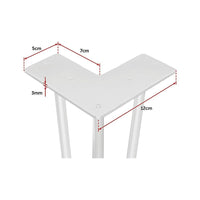 Set of 4 Industrial 3-Rod Retro Hairpin Table Legs 12mm Steel Bench Desk - 71cm White Kings Warehouse 