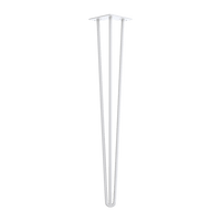 Set of 4 Industrial 3-Rod Retro Hairpin Table Legs 12mm Steel Bench Desk - 71cm White Kings Warehouse 