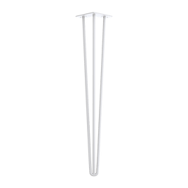 Set of 4 Industrial 3-Rod Retro Hairpin Table Legs 12mm Steel Bench Desk - 71cm White Kings Warehouse