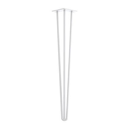 Set of 4 Industrial 3-Rod Retro Hairpin Table Legs 12mm Steel Bench Desk - 71cm White Kings Warehouse 