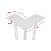 Set of 4 Industrial 3-Rod Retro Table Legs 12mm Steel Bench Desk - 41cm White dining Kings Warehouse 