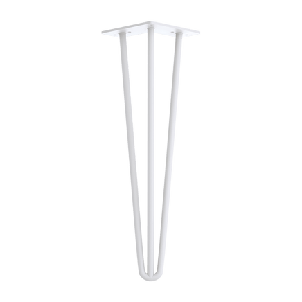 Set of 4 Industrial 3-Rod Retro Table Legs 12mm Steel Bench Desk - 41cm White dining Kings Warehouse 