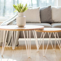 Set of 4 Industrial 3-Rod Retro Table Legs 12mm Steel Bench Desk - 41cm White dining Kings Warehouse 