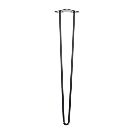 Set of 4 Industrial Retro Hairpin Table Legs 12mm Steel Bench Desk - 71cm Black Kings Warehouse 