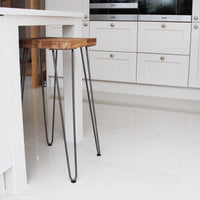 Set of 4 Industrial Retro Hairpin Table Legs 12mm Steel Bench Desk - 71cm Black Kings Warehouse 