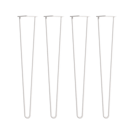 Set of 4 Industrial Retro Hairpin Table Legs 12mm Steel Bench Desk - 71cm White Kings Warehouse 