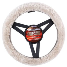 Sheepskin Steering Wheel Cover Luxury - Mocha Kings Warehouse 