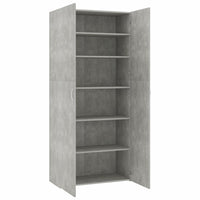 Shoe Cabinet Concrete Grey 80x35.5x180 cm Storage Supplies Kings Warehouse 