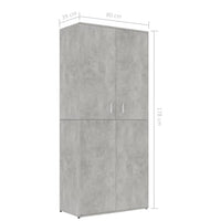 Shoe Cabinet Concrete Grey 80x39x178 cm Kings Warehouse 