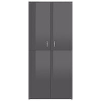 Shoe Cabinet High Gloss Grey 80x39x178 cm Kings Warehouse 