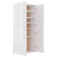 Shoe Cabinet High Gloss White 80x39x178 cm Kings Warehouse 