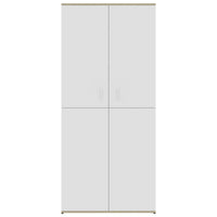 Shoe Cabinet White and Sonoma Oak 80x39x178 cm Kings Warehouse 