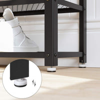 Shoe Rack with 2 Shelves 100 x 30 x 45 cm Rustic Brown and Black Storage Supplies Kings Warehouse 