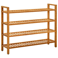 Shoe Rack with 4 Shelves 100x27x80 cm Solid Oak Wood Storage Supplies Kings Warehouse 