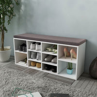 Shoe Storage Bench 10 Compartments White Kings Warehouse 
