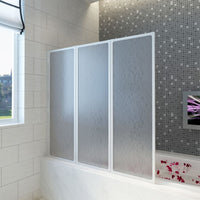 Shower Bath Screen Wall 141 x 132 cm 3 Panels Foldable Kings Warehouse 