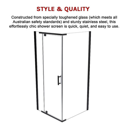 Shower Screen 1000x700x1900mm Framed Safety Glass Pivot Door By Della Francesca Kings Warehouse 