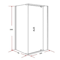Shower Screen 1200x700x1900mm Framed Safety Glass Pivot Door By Della Francesca Kings Warehouse 