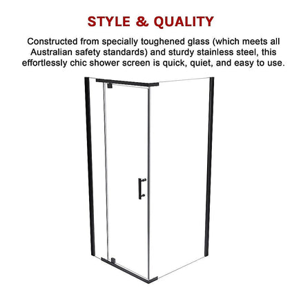Shower Screen 1200x700x1900mm Framed Safety Glass Pivot Door By Della Francesca Kings Warehouse 