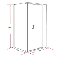 Shower Screen 1200x800x1900mm Framed Safety Glass Pivot Door By Della Francesca Kings Warehouse 