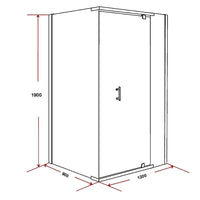 Shower Screen 1200x900x1900mm Framed Safety Glass Pivot Door By Della Francesca Kings Warehouse 