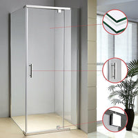 Shower Screen 900x800x1900mm Framed Safety Glass Pivot Door By Della Francesca Kings Warehouse 