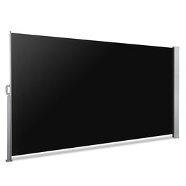Side Awning Sun Shade Outdoor Retractable Privacy Screen 2X3M Black Kings Warehouse 