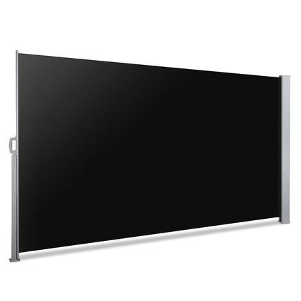 Side Awning Sun Shade Outdoor Retractable Privacy Screen 2X3M Black Kings Warehouse 