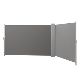 Side Awning Sun Shade Outdoor Retractable Privacy Screen 2X6M Grey Kings Warehouse