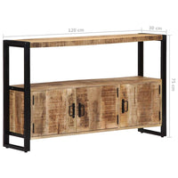 Side Cabinet 120x30x75 cm Solid Mango Wood Kings Warehouse 