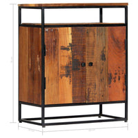 Side Cabinet 60x35x76 cm Solid Reclaimed Wood and Steel Kings Warehouse 