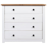 Side Cabinet White 80x40x73 cm Pine Panama Range bedroom furniture Kings Warehouse 