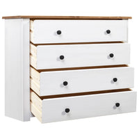 Side Cabinet White 80x40x73 cm Pine Panama Range bedroom furniture Kings Warehouse 