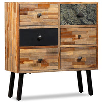 Side Cabinet with 6 Drawers 70x30x76 cm Solid Reclaimed Teak Kings Warehouse 