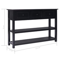 Sideboard Black 115x30x76 cm Wood Kings Warehouse 