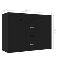 Sideboard Black 88x30x65 cm Kings Warehouse 