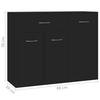 Sideboard Black 88x30x70 cm Living room Kings Warehouse 