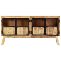 Sideboard Brown and Black 160x30x80 cm Solid Rough Mango Wood Kings Warehouse 