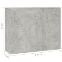 Sideboard Concrete Grey 88x30x70 cm Living room Kings Warehouse 