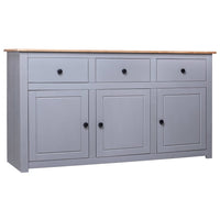 Sideboard Grey 135x40x80 cm Solid Pinewood Panama Range living room Kings Warehouse 