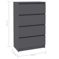 Sideboard Grey 60x35x98.5 cm Kings Warehouse 