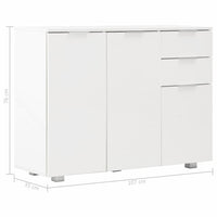 Sideboard High Gloss White 107x35x76 cm Kings Warehouse 